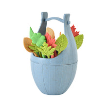 Load image into Gallery viewer, 16pcs/set Biodegradable Fruit Fork Bucket Leaves Shape Dessert Forks Snack Food Picks Salad Vegetable Kids Lunch Accessories
