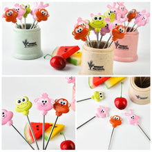 Load image into Gallery viewer, 8pcs/set Stainless Fruit Fork Bucket Cute Animal Shape Dessert Forks Snack Food Picks Salad Vegetable Kids Lunch Accessories
