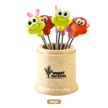 Load image into Gallery viewer, 8pcs/set Stainless Fruit Fork Bucket Cute Animal Shape Dessert Forks Snack Food Picks Salad Vegetable Kids Lunch Accessories
