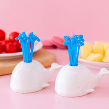 Load image into Gallery viewer, 16pcs/set Cute Whale Fruit Fork Kids Snack Dessert Decoration Forks Toothpick Lunch Salad Decoration Accessories Cake Picks
