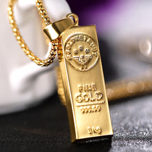 Load image into Gallery viewer, Fashio Gold Hip Hop Bullion Pendant Necklace For Women Men Jewelry Gift
