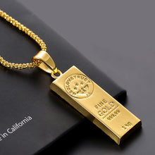 Load image into Gallery viewer, Fashio Gold Hip Hop Bullion Pendant Necklace For Women Men Jewelry Gift
