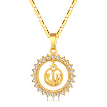 Load image into Gallery viewer, Stainless Steel Chain Arabic Women Gold Color Muslim Islamic God Allah Charm Pendant Necklace for Jewelry Ramadan Gift
