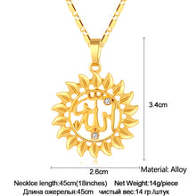 Load image into Gallery viewer, Stainless Steel Chain Arabic Women Gold Color Muslim Islamic God Allah Charm Pendant Necklace for Jewelry Ramadan Gift
