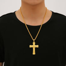 Load image into Gallery viewer, Hip Hop Unisex Gold Color Cross Jesus Pendant Necklace For Women Men Jewelry Gifts
