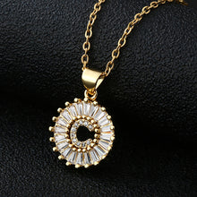 Load image into Gallery viewer, Women Girls Initial Letter Necklace Copper Zircon 26 Letters Pendant Necklace Jewelry Gift
