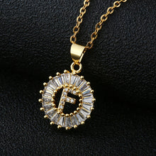 Load image into Gallery viewer, Women Girls Initial Letter Necklace Copper Zircon 26 Letters Pendant Necklace Jewelry Gift
