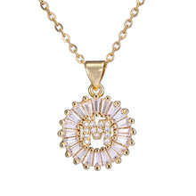 Load image into Gallery viewer, Women Girls Initial Letter Necklace Copper Zircon 26 Letters Pendant Necklace Jewelry Gift
