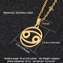 Load image into Gallery viewer, Classic Design Stainless Steel 12 Constellations Pendant Necklace For Women Men Couple Fashion Jewelry
