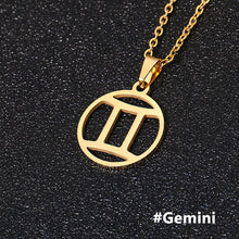 Load image into Gallery viewer, Classic Design Stainless Steel 12 Constellations Pendant Necklace For Women Men Couple Fashion Jewelry
