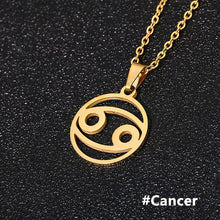 Load image into Gallery viewer, Classic Design Stainless Steel 12 Constellations Pendant Necklace For Women Men Couple Fashion Jewelry
