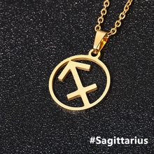 Load image into Gallery viewer, Classic Design Stainless Steel 12 Constellations Pendant Necklace For Women Men Couple Fashion Jewelry
