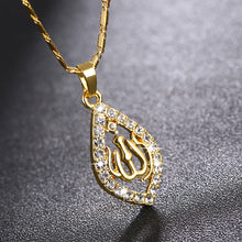Load image into Gallery viewer, Gold Color Allah Water Droplets Pendant Necklace for Women Muslim Islamic God Allah Charm Ramadan Jewelry Gift
