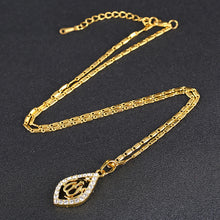 Load image into Gallery viewer, Gold Color Allah Water Droplets Pendant Necklace for Women Muslim Islamic God Allah Charm Ramadan Jewelry Gift
