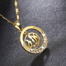 Load image into Gallery viewer, Fashion Gold Color Islamic God Allah Pendant Necklace Muslim Women Charm Jewelry
