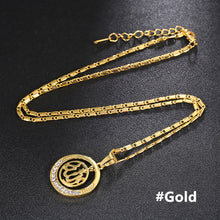 Load image into Gallery viewer, Fashion Gold Color Islamic God Allah Pendant Necklace Muslim Women Charm Jewelry
