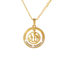 Load image into Gallery viewer, Fashion Gold Color Islamic God Allah Pendant Necklace Muslim Women Charm Jewelry
