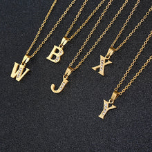 Load image into Gallery viewer, A To Z Stainless Steel Rhinestone 26 Letters Alphabet Pendant Necklace For Women Men Couple Fashion Jewelry Gift
