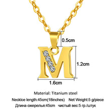 Load image into Gallery viewer, A To Z Stainless Steel Rhinestone 26 Letters Alphabet Pendant Necklace For Women Men Couple Fashion Jewelry Gift
