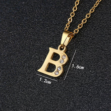 Load image into Gallery viewer, A To Z Stainless Steel Rhinestone 26 Letters Alphabet Pendant Necklace For Women Men Couple Fashion Jewelry Gift
