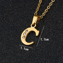 Load image into Gallery viewer, A To Z Stainless Steel Rhinestone 26 Letters Alphabet Pendant Necklace For Women Men Couple Fashion Jewelry Gift
