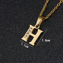 Load image into Gallery viewer, A To Z Stainless Steel Rhinestone 26 Letters Alphabet Pendant Necklace For Women Men Couple Fashion Jewelry Gift
