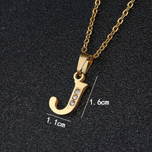 Load image into Gallery viewer, A To Z Stainless Steel Rhinestone 26 Letters Alphabet Pendant Necklace For Women Men Couple Fashion Jewelry Gift
