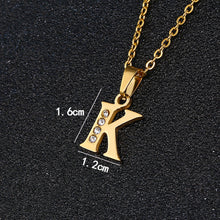 Load image into Gallery viewer, A To Z Stainless Steel Rhinestone 26 Letters Alphabet Pendant Necklace For Women Men Couple Fashion Jewelry Gift
