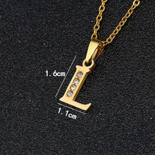 Load image into Gallery viewer, A To Z Stainless Steel Rhinestone 26 Letters Alphabet Pendant Necklace For Women Men Couple Fashion Jewelry Gift
