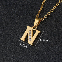 Load image into Gallery viewer, A To Z Stainless Steel Rhinestone 26 Letters Alphabet Pendant Necklace For Women Men Couple Fashion Jewelry Gift
