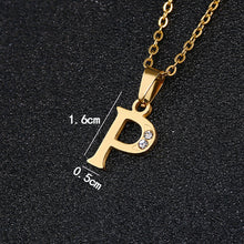 Load image into Gallery viewer, A To Z Stainless Steel Rhinestone 26 Letters Alphabet Pendant Necklace For Women Men Couple Fashion Jewelry Gift
