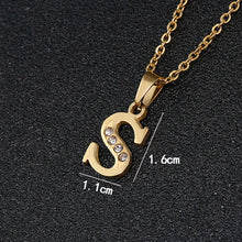 Load image into Gallery viewer, A To Z Stainless Steel Rhinestone 26 Letters Alphabet Pendant Necklace For Women Men Couple Fashion Jewelry Gift
