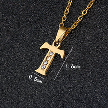 Load image into Gallery viewer, A To Z Stainless Steel Rhinestone 26 Letters Alphabet Pendant Necklace For Women Men Couple Fashion Jewelry Gift
