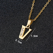Load image into Gallery viewer, A To Z Stainless Steel Rhinestone 26 Letters Alphabet Pendant Necklace For Women Men Couple Fashion Jewelry Gift
