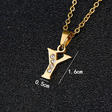 Load image into Gallery viewer, A To Z Stainless Steel Rhinestone 26 Letters Alphabet Pendant Necklace For Women Men Couple Fashion Jewelry Gift
