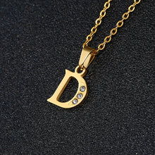 Load image into Gallery viewer, A To Z Stainless Steel Rhinestone 26 Letters Alphabet Pendant Necklace For Women Men Couple Fashion Jewelry Gift
