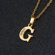 Load image into Gallery viewer, A To Z Stainless Steel Rhinestone 26 Letters Alphabet Pendant Necklace For Women Men Couple Fashion Jewelry Gift
