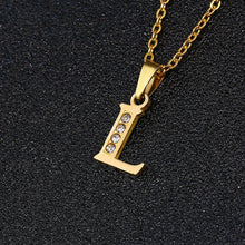 Load image into Gallery viewer, A To Z Stainless Steel Rhinestone 26 Letters Alphabet Pendant Necklace For Women Men Couple Fashion Jewelry Gift
