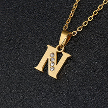 Load image into Gallery viewer, A To Z Stainless Steel Rhinestone 26 Letters Alphabet Pendant Necklace For Women Men Couple Fashion Jewelry Gift
