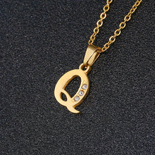 Load image into Gallery viewer, A To Z Stainless Steel Rhinestone 26 Letters Alphabet Pendant Necklace For Women Men Couple Fashion Jewelry Gift
