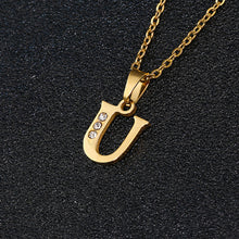 Load image into Gallery viewer, A To Z Stainless Steel Rhinestone 26 Letters Alphabet Pendant Necklace For Women Men Couple Fashion Jewelry Gift

