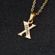 Load image into Gallery viewer, A To Z Stainless Steel Rhinestone 26 Letters Alphabet Pendant Necklace For Women Men Couple Fashion Jewelry Gift
