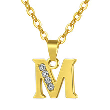 Load image into Gallery viewer, A To Z Stainless Steel Rhinestone 26 Letters Alphabet Pendant Necklace For Women Men Couple Fashion Jewelry Gift

