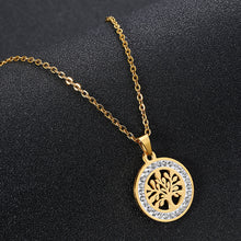 Load image into Gallery viewer, Trendy Women Gold Color Stainless Steel Tree of Life Tree Pendant Necklace Jewelry Gift
