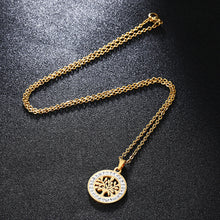 Load image into Gallery viewer, Trendy Women Gold Color Stainless Steel Tree of Life Tree Pendant Necklace Jewelry Gift
