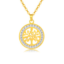 Load image into Gallery viewer, Trendy Women Gold Color Stainless Steel Tree of Life Tree Pendant Necklace Jewelry Gift
