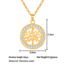 Load image into Gallery viewer, Trendy Women Gold Color Stainless Steel Tree of Life Tree Pendant Necklace Jewelry Gift
