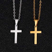Load image into Gallery viewer, Fashion Classic Design Stainless Steel Cross Small Pendant Necklace For Women Men Couple Jewelry Gifts
