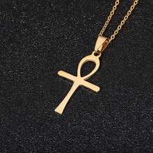 Load image into Gallery viewer, Fashion Gold Color Stainless Steel Cross Pendant Necklace For Women Men Couple Party Jewelry Gifts
