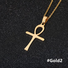 Load image into Gallery viewer, Fashion Gold Color Stainless Steel Cross Pendant Necklace For Women Men Couple Party Jewelry Gifts
